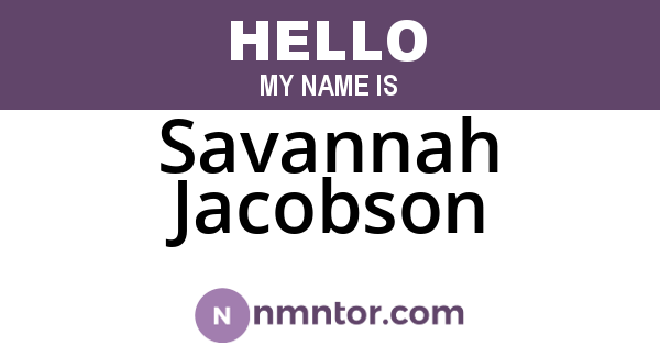 Savannah Jacobson