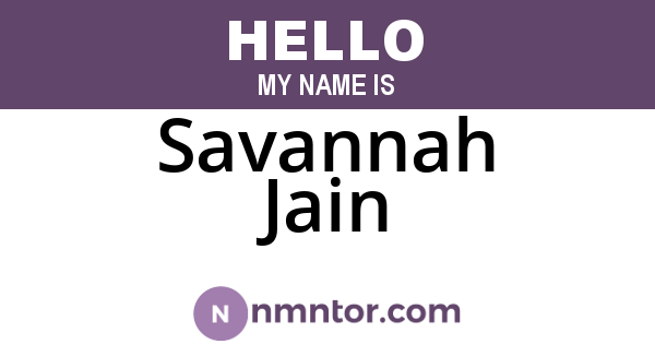 Savannah Jain