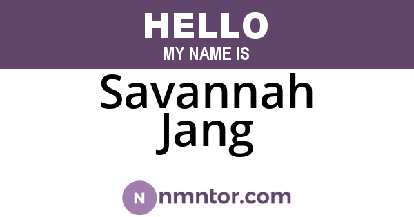 Savannah Jang