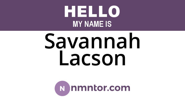 Savannah Lacson