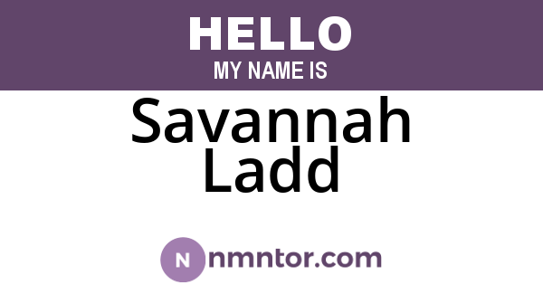 Savannah Ladd