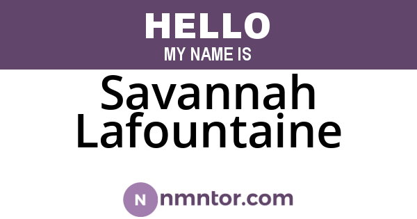 Savannah Lafountaine