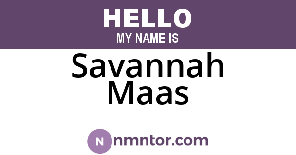 Savannah Maas