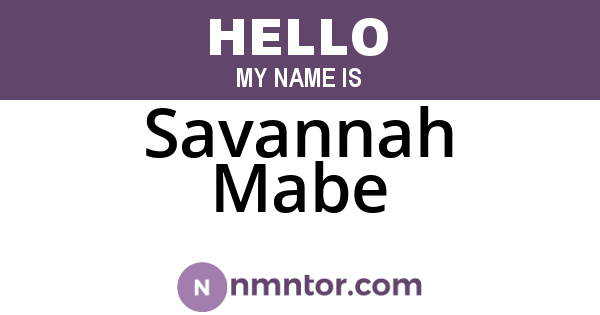 Savannah Mabe