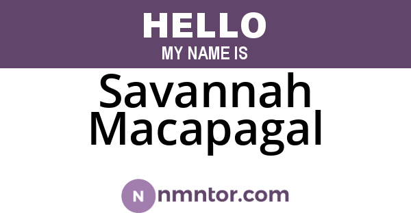 Savannah Macapagal