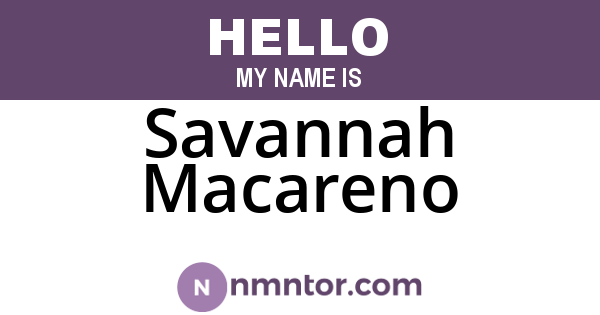 Savannah Macareno