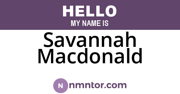Savannah Macdonald