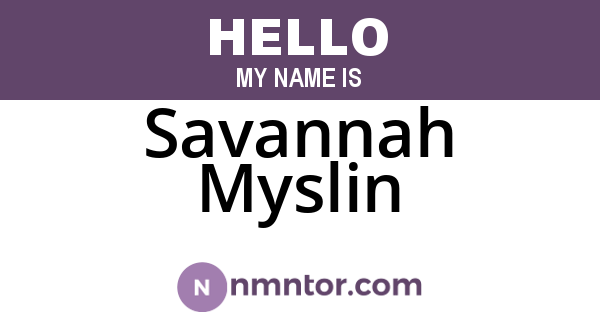 Savannah Myslin