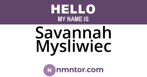 Savannah Mysliwiec