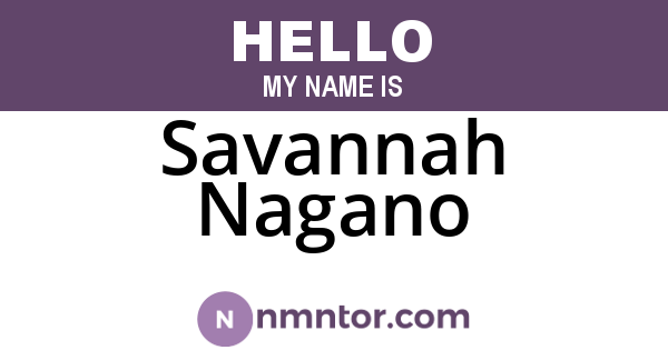 Savannah Nagano