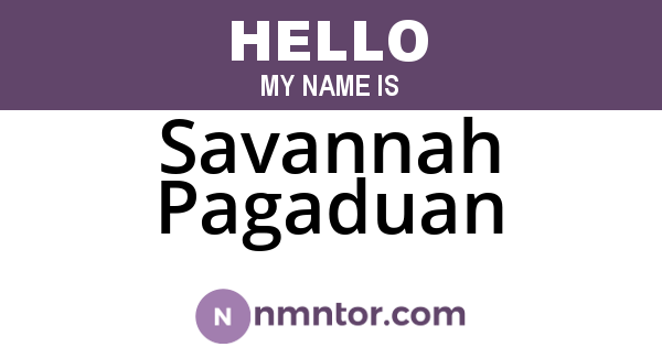 Savannah Pagaduan