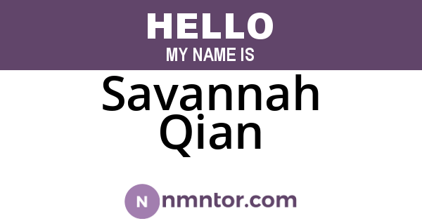 Savannah Qian