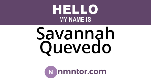 Savannah Quevedo