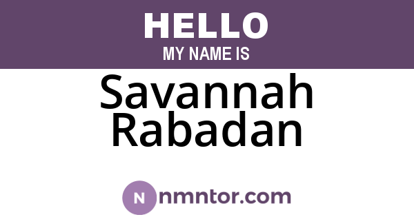 Savannah Rabadan