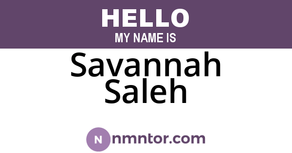 Savannah Saleh