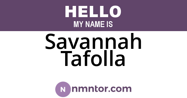Savannah Tafolla
