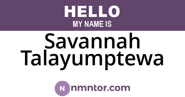 Savannah Talayumptewa