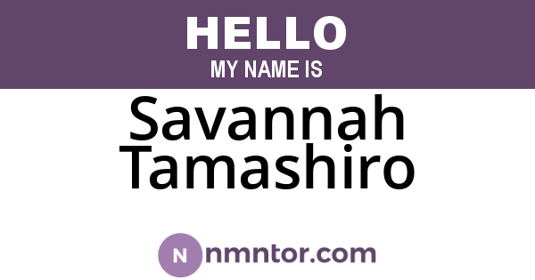 Savannah Tamashiro