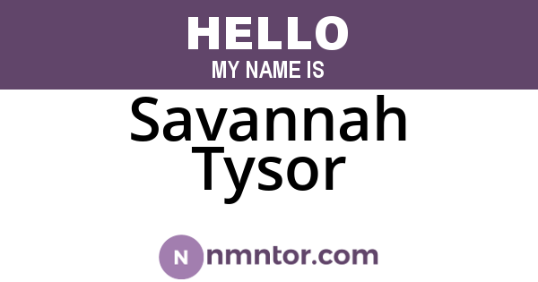 Savannah Tysor