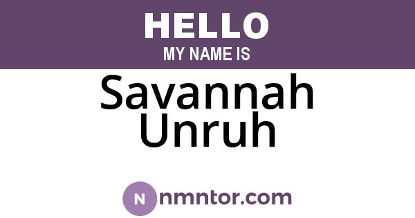 Savannah Unruh