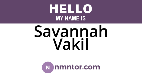 Savannah Vakil