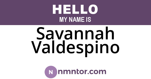 Savannah Valdespino