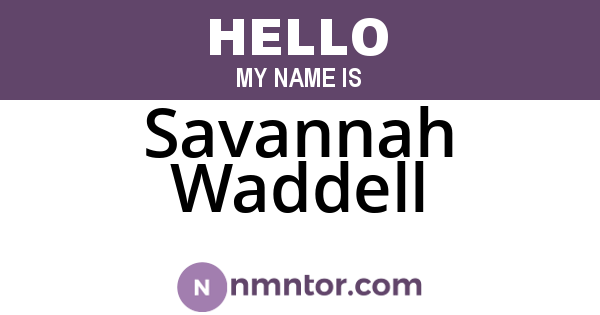 Savannah Waddell