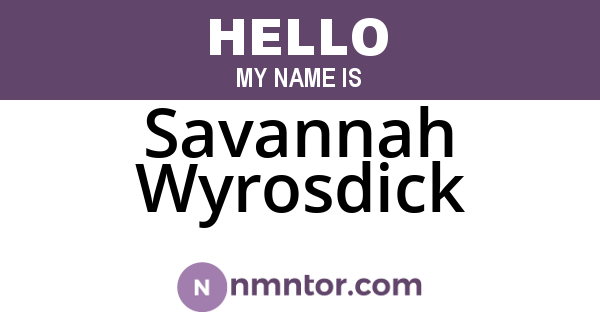 Savannah Wyrosdick