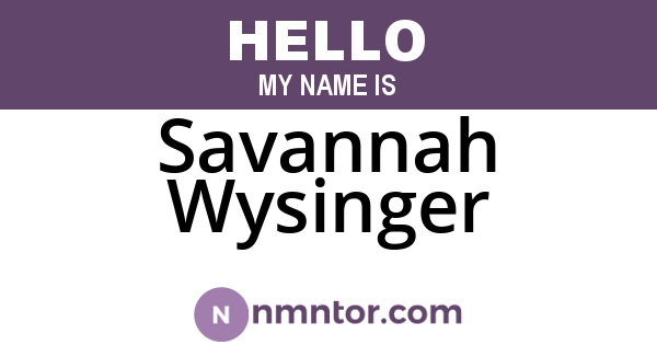 Savannah Wysinger
