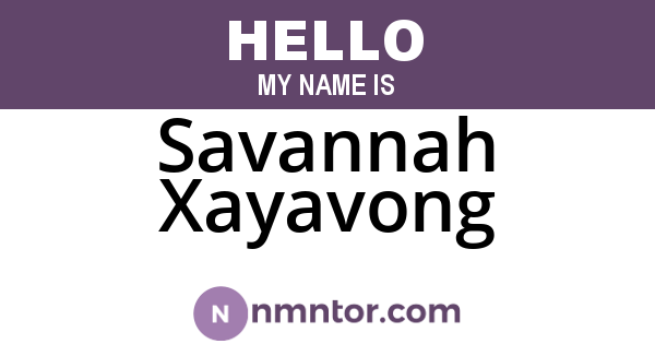 Savannah Xayavong