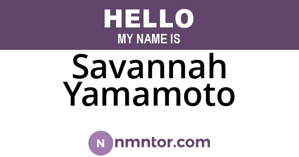 Savannah Yamamoto