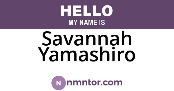 Savannah Yamashiro