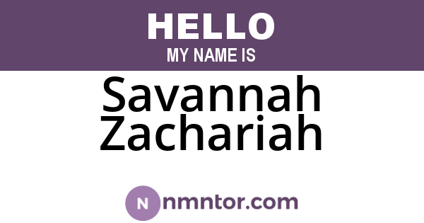 Savannah Zachariah