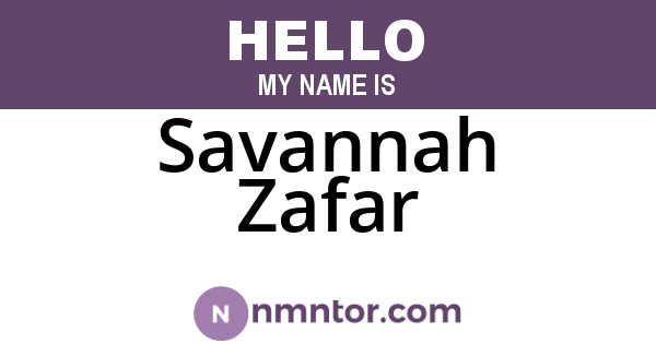 Savannah Zafar