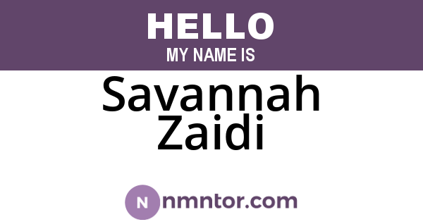 Savannah Zaidi
