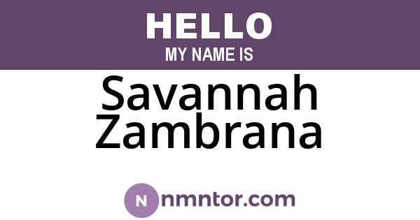 Savannah Zambrana