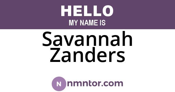 Savannah Zanders