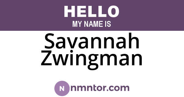 Savannah Zwingman