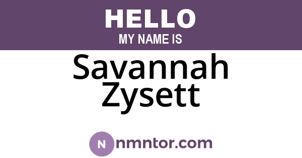 Savannah Zysett