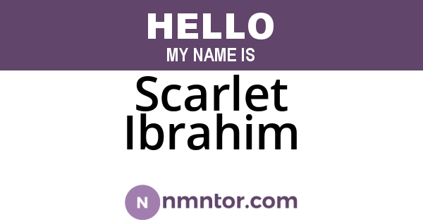 Scarlet Ibrahim