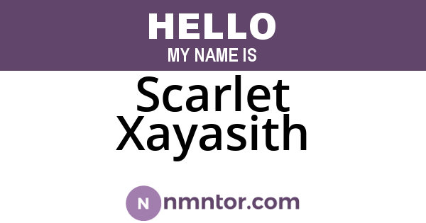Scarlet Xayasith