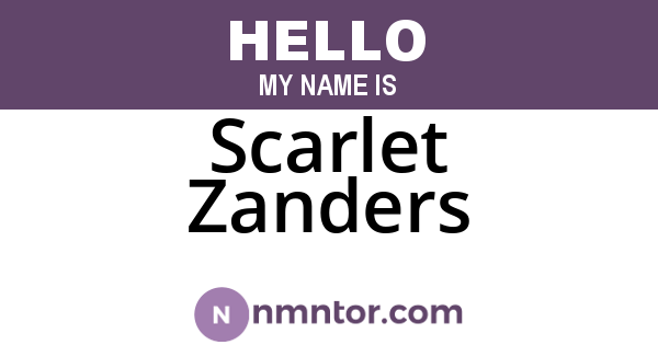 Scarlet Zanders