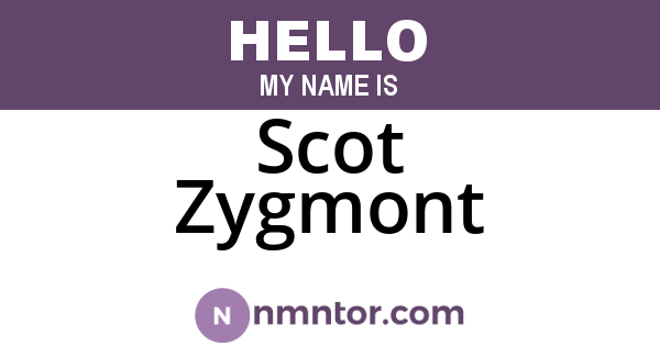 Scot Zygmont