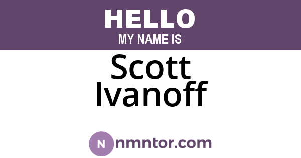 Scott Ivanoff