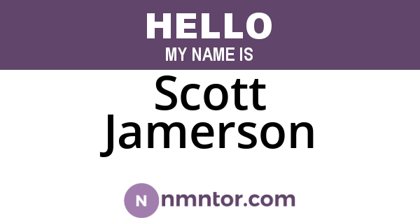 Scott Jamerson