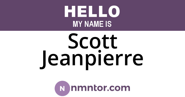 Scott Jeanpierre