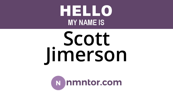 Scott Jimerson