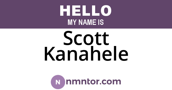 Scott Kanahele