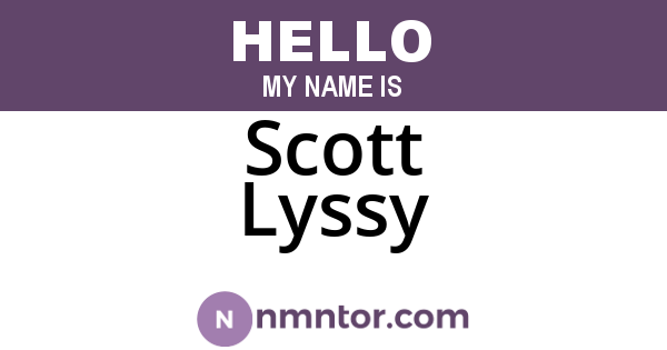 Scott Lyssy