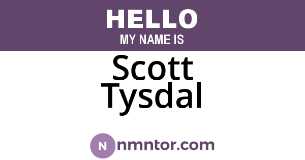 Scott Tysdal